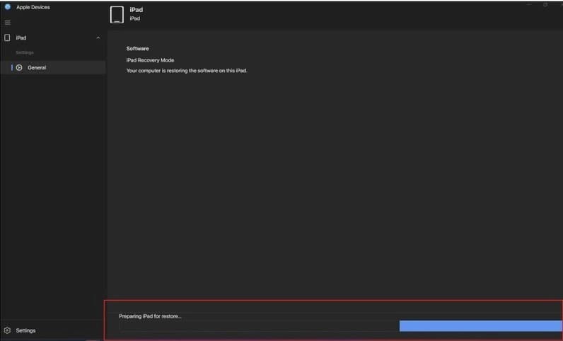 Allow the iPad recovery process to finish